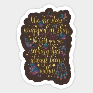 We are stars wrapped in skin Sticker